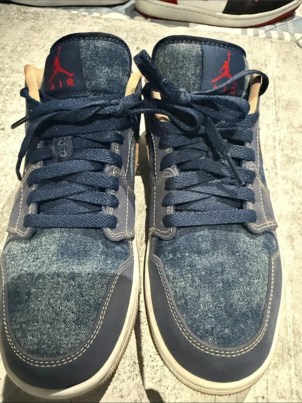 Jordan Mid-Top Sneakers Denim with Red Jumpman